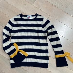 Autumn cashmere softest merino wool cashmere yellow sleeve ribbon sweater